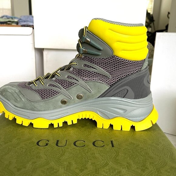 Gucci Men\'s High‎ Top sneakers, 698779 Leather/mesh fabric size G9+ main image 7